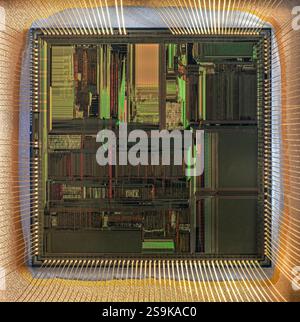 Extreme macro of a generic historic silicon wafer Stock Photo
