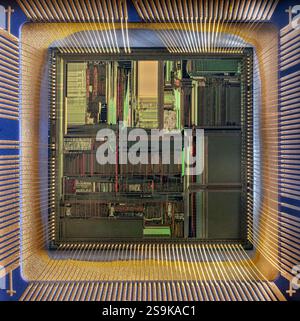 Extreme macro of a generic historic silicon wafer Stock Photo