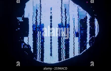 Glitch camera effect. Retro VHS background. Old video template. No signal. Static TV noise, bad TV signal Stock Photo