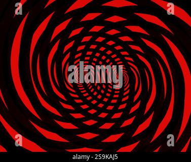 Hypnosis visualisation conept endless red and black spiral Stock Photo
