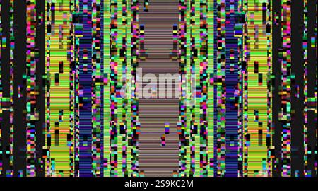 Screen Glitches - Digital and Analogue Television or Monitor Interference Stock Photo