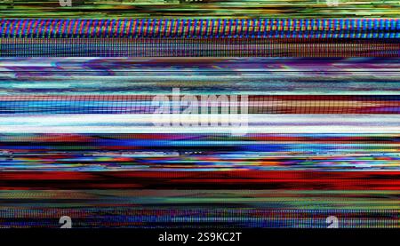 Screen Glitches - Digital and Analogue Television or Monitor Interference Stock Photo