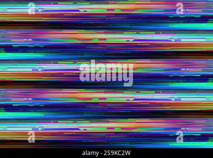 Screen Glitches - Digital and Analogue Television or Monitor Interference Stock Photo