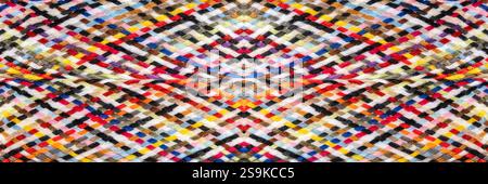 striped multicolored fabric, macro view Stock Photo