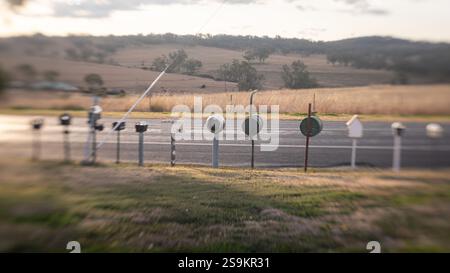 Letterboxes in Countryside of Australia Stock Photo