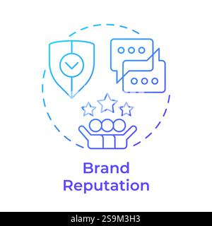 Brand reputation blue gradient concept icon Stock Vector