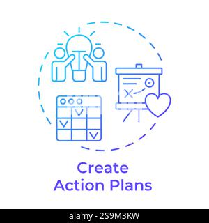 Create action plans blue gradient concept icon Stock Vector