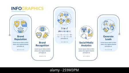 Brand social reputation tracking rectangle infographic vector Stock Vector