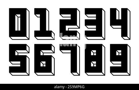 Retro style numbers collection Stock Vector