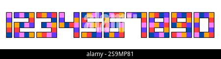 Retro style numbers collection Stock Vector