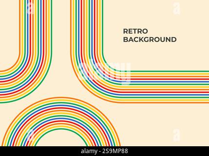 Retro background with colorful lines Stock Vector