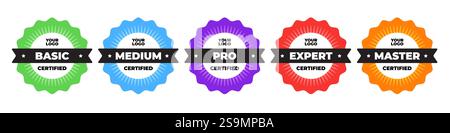 Certified badge design verified achievements Stock Vector