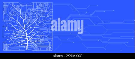 Connecting nature and technology through circuitry and trees Stock Vector