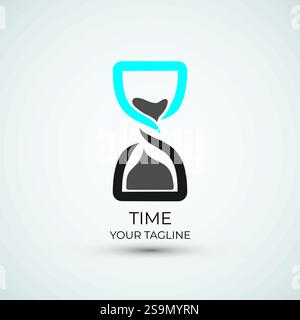 Sand time clock logo design template Stock Vector