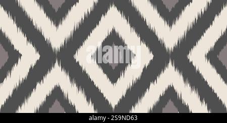 Vector vintage seamless pattern in Ikat style. Vector pattern for home decor in retro style. Retro ikat texture. Stock Vector