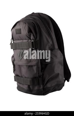 Black backpack isolated on white background Stock Photo