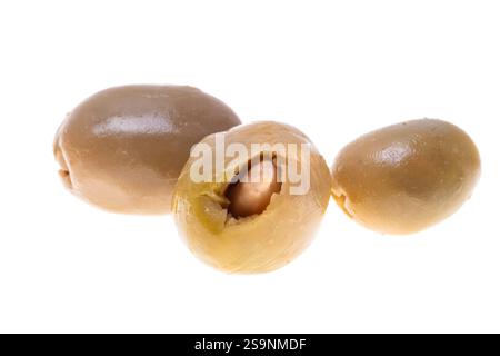 marinated olives isolated on white background Stock Photo