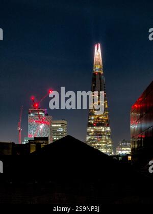 The 309.6m high tower of The Shard in London, UK. Designed by the architect Renzo Piano, it opened in 2012 and is the tallest building in Britain Stock Photo