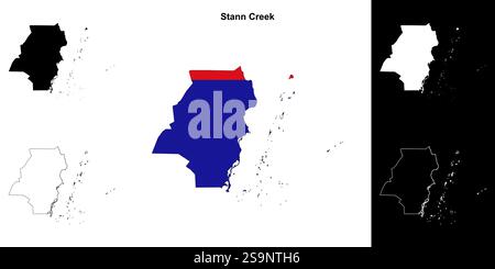 Stann Creek District (Belize, Districts of Belize) map vector ...