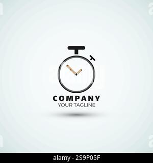 stopwatch time clock  logo icon design template Stock Vector