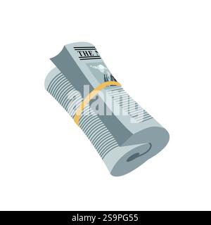 rolled newspaper illustration symbol emoji vector news Stock Vector