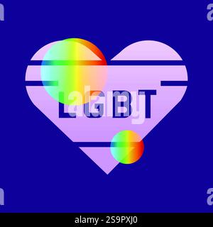 LGBT society glassmorphism illustration. Transparency blur elements. Stock Vector