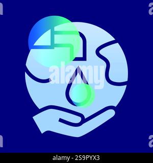 Water Consumption lglassmorphism illustration. Transparency blur elements. Ui layered design. Stock Vector