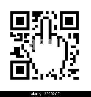 No QR code vector sign. Protest against QR code restrictions symbol. Stock Vector