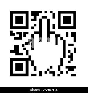 No QR code vector sign. Protest against QR code restrictions symbol. Stock Vector
