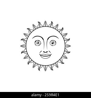 sun template face vector emoji illustration Stock Vector