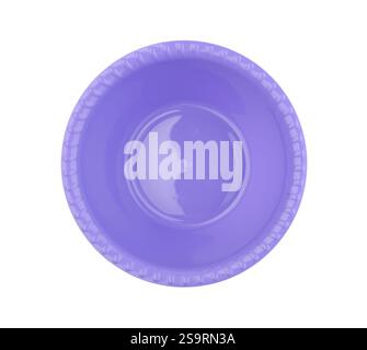 New plastic deep plate isolated on white. Stock Photo