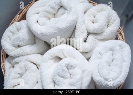 White towels in a spa. Stock Photo