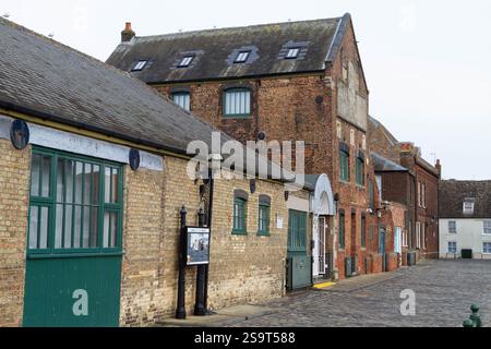 Old warehouse and offices on Purfleet Quay in Kings Lynn Stock Photo