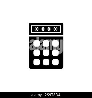 Intercom, Door Video Communicator Solid Flat Vector Icon Isolated on White Background. Stock Vector