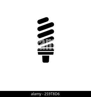 Fluorescent Lamp, Light Bulb Solid Flat Vector Icon Isolated on White Background. Stock Vector