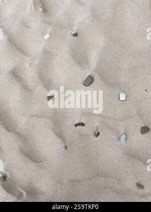 Dry sand with stones. Natural background. Stock Photo