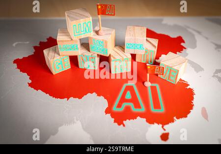 Generative AI and large language model development in China: exploring the future of artificial intelligence Stock Photo