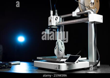3D printing machine, 3D printer prints a new model Stock Photo