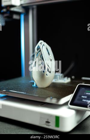 3D printing machine, 3D printer prints a new model Stock Photo