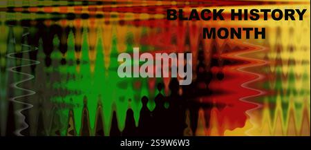 Black history month 2024 - text on the banner in black, red and yellow colors. Stock Photo