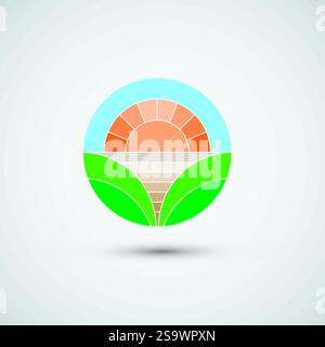 Farm house and agriculture logo icon design template Stock Vector