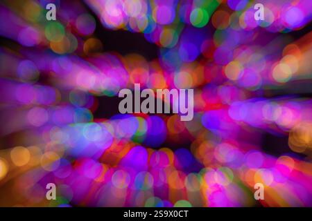 Pattern of out of focus Christmas lights. Stock Photo