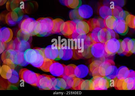 Pattern of out of focus Christmas lights. Stock Photo