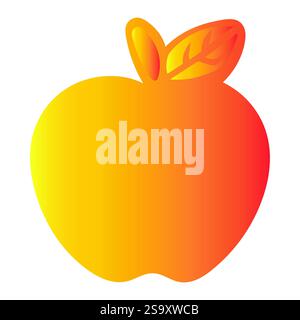 Gradient Apple Icon with Vibrant Colors Stock Vector