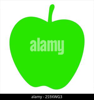Solid Green Apple Vector Icon Stock Vector