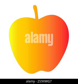 Yellow and Red Gradient Apple Design Stock Vector