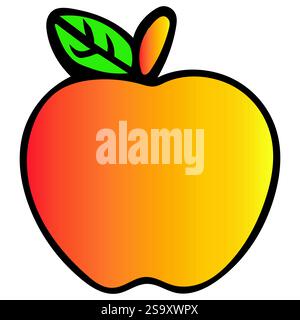 Yellow Red Gradient Apple Vector Icon Stock Vector