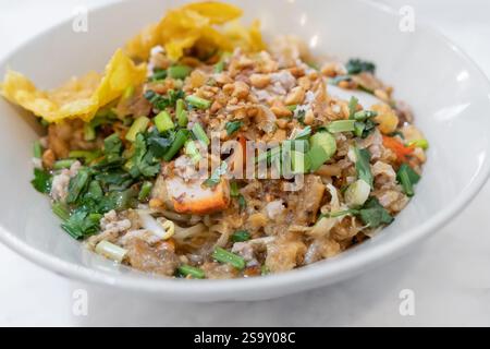 Close-up view of the brewed bean curd noodles Stock Photo