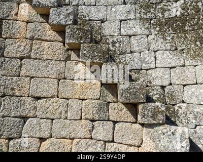Closeup of the stone stairs leading up to the Monsanto Castle (Castelo de Monsanto) in the historic village of Monsanto. Stock Photo
