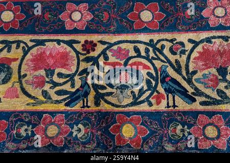 Lisbon, Portugal. Antique carpet detail 1700's Stock Photo